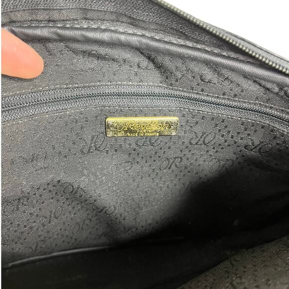 Revillon Handbag Womens Black Leather Gold Chain Strap Old Money Classy - Picture 7 of 9